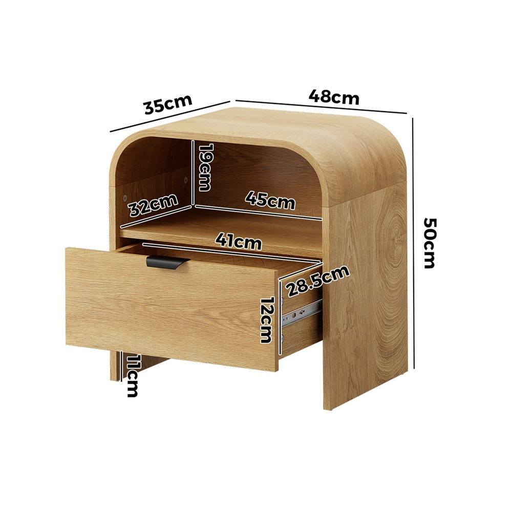 Natural bedside table 48x35x50cm, view 10