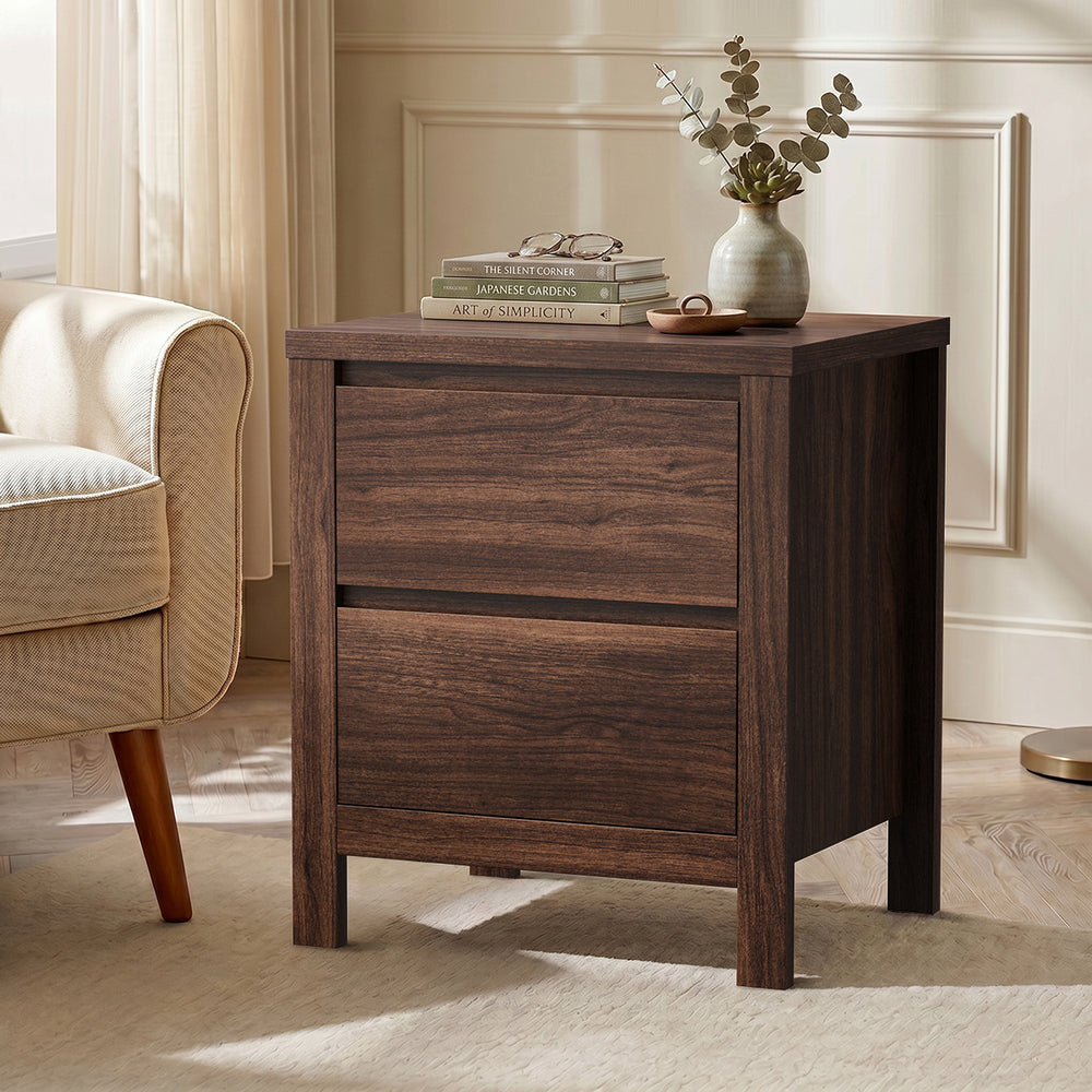 Walnut bedside table 48x39x55cm, rear view