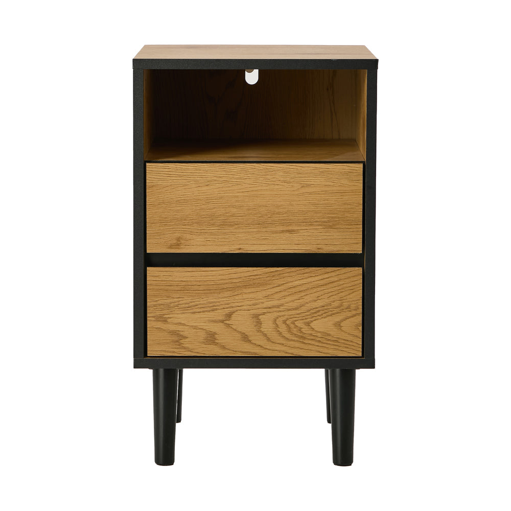 Bedside Table Natural 2 Drawers 35x39.5x60cm