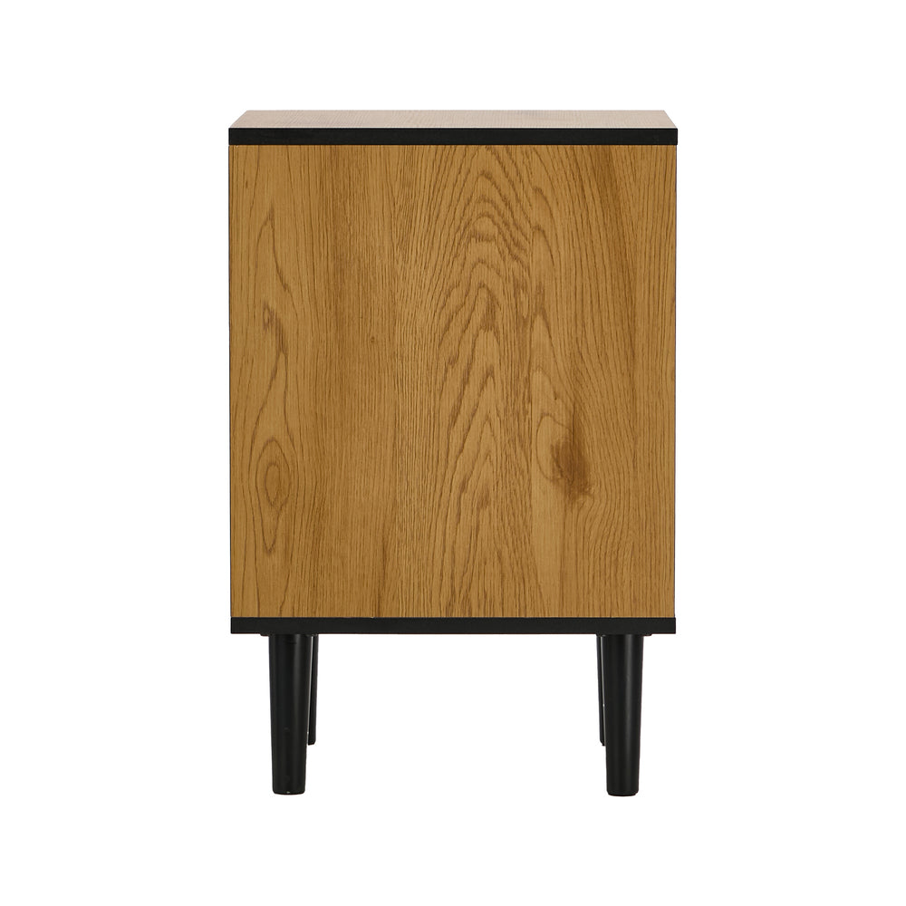 2pc Bedside Tables 2 Drawers Shelf Nightstand