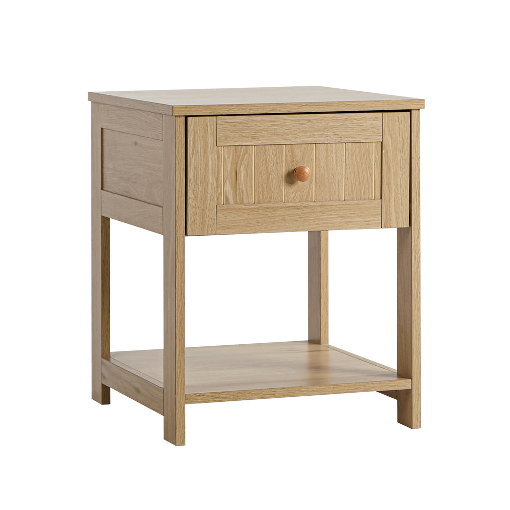 Bedside Table 1 Drawer Storage Shelf Natural | Simpledeals
