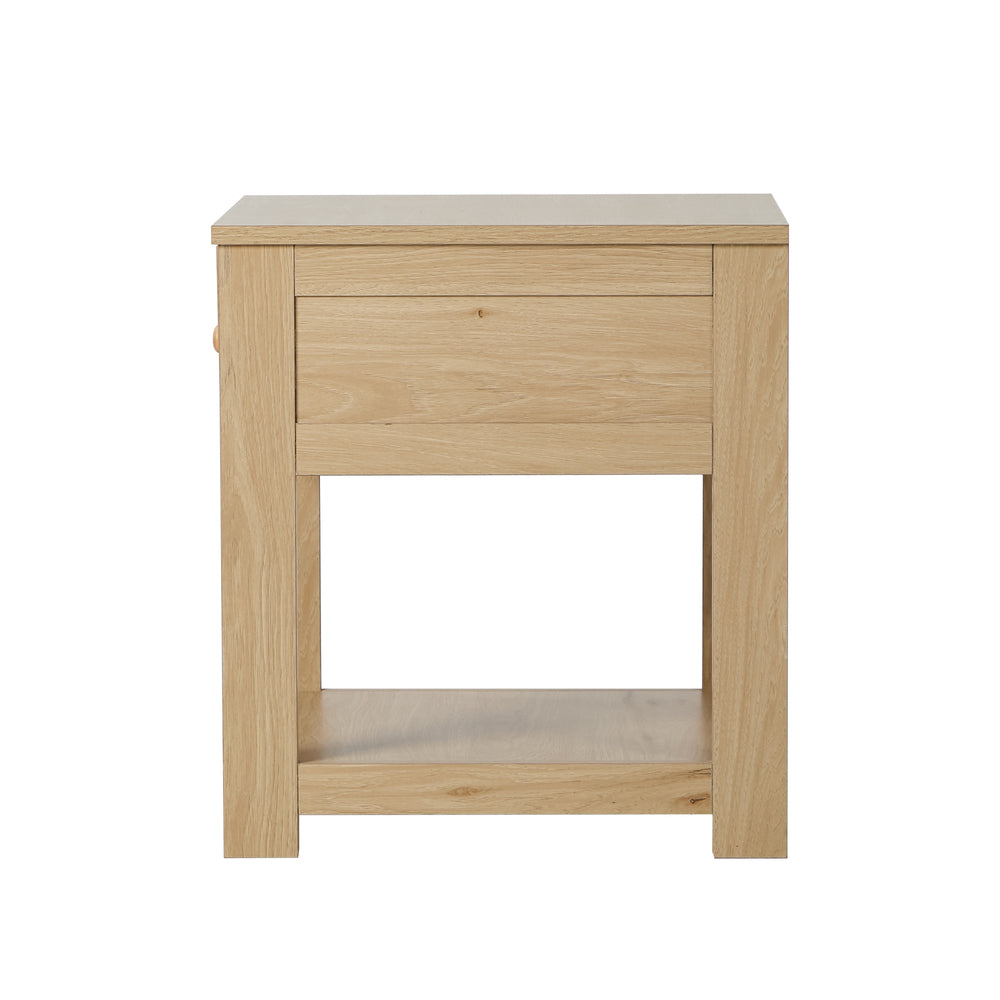 Bedside Table 1 Drawer Storage Shelf Natural | Simpledeals