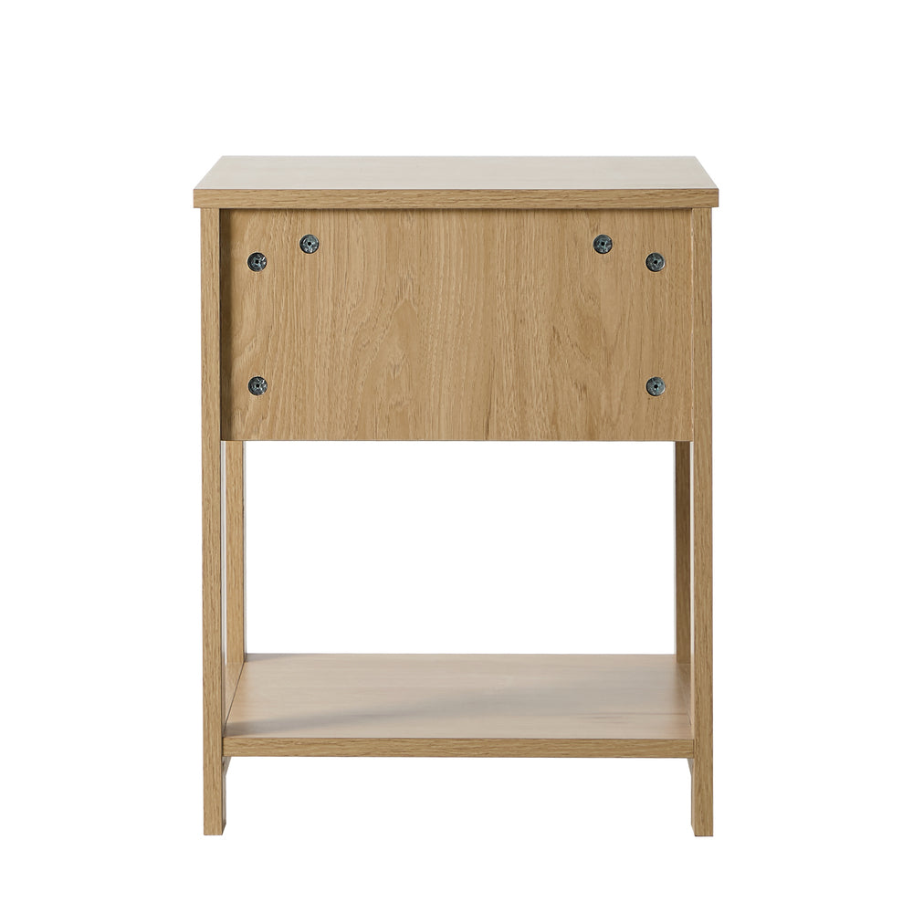 Bedside Table 1 Drawer Storage Shelf Natural | Simpledeals