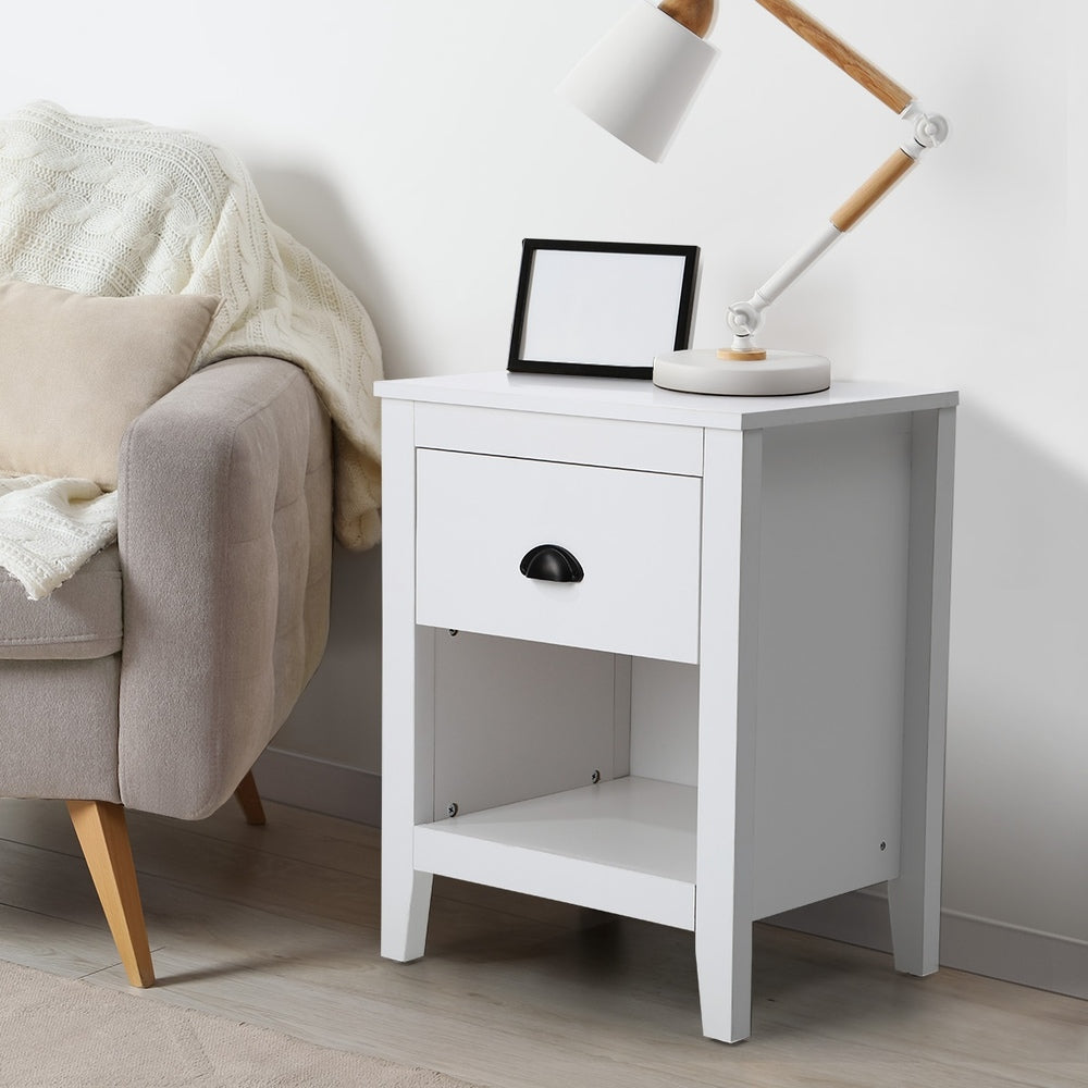 Bedside Table Nightstand Vintage 1/2 Drawers