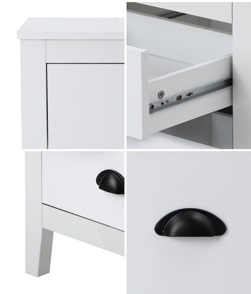 Bedside Table Nightstand Vintage 1/2 Drawers