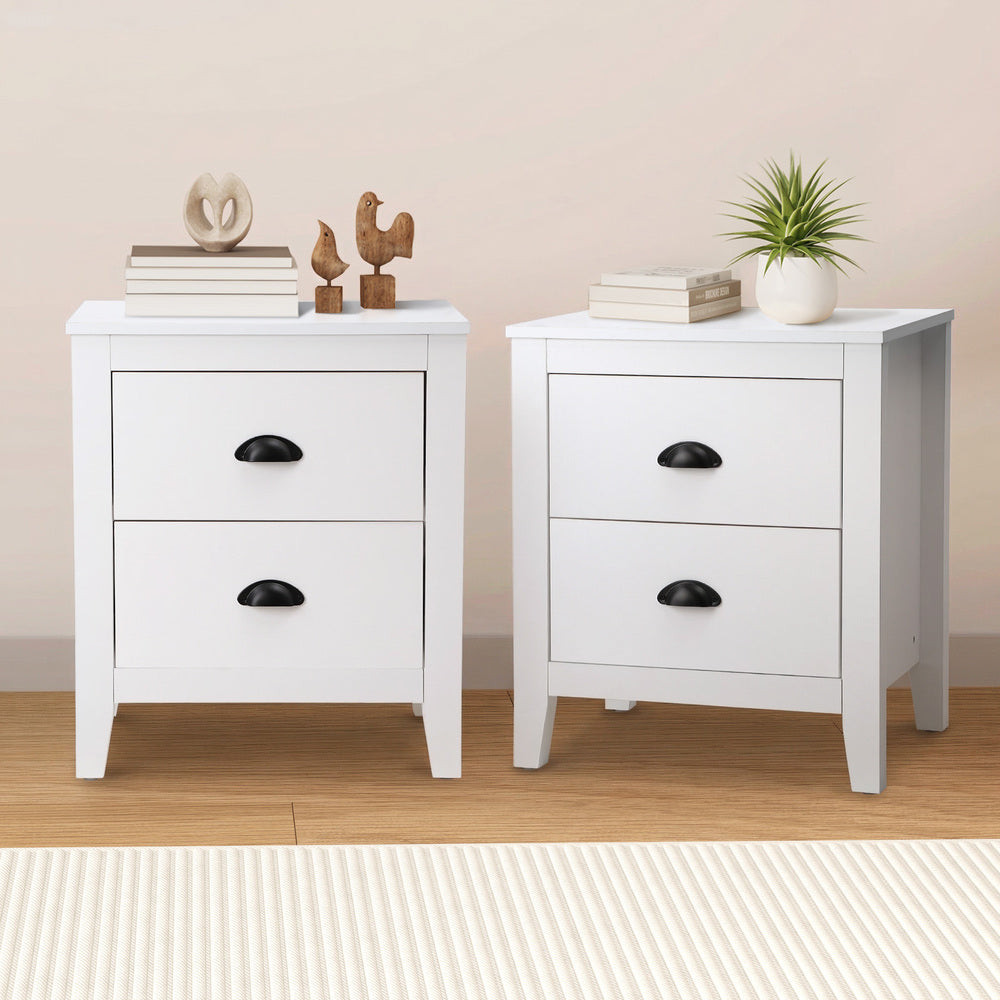 2x Bedside Table Nightstand Vintage