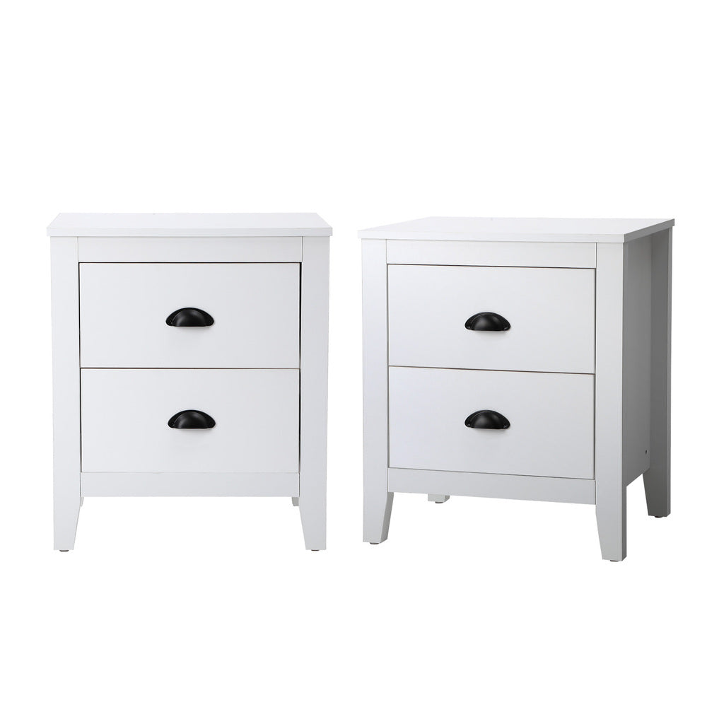 2x Bedside Table Nightstand Vintage