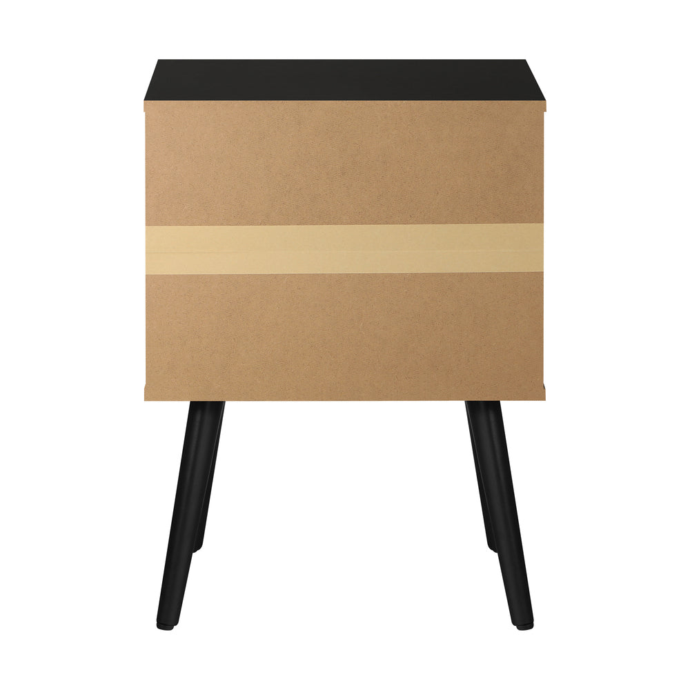 2X Bedside Tables with Leather Handle White