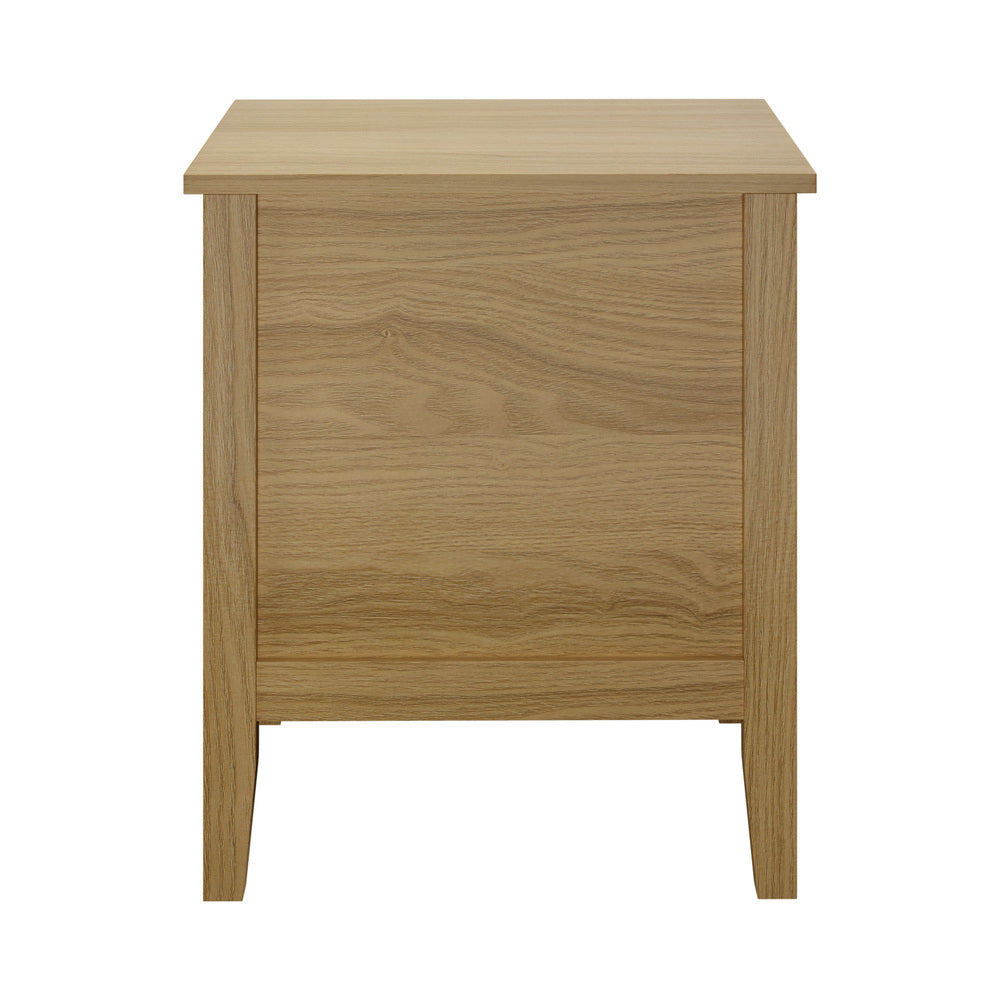 2 Drawer Bedside Table Gold Handle Natural | Simpledeals