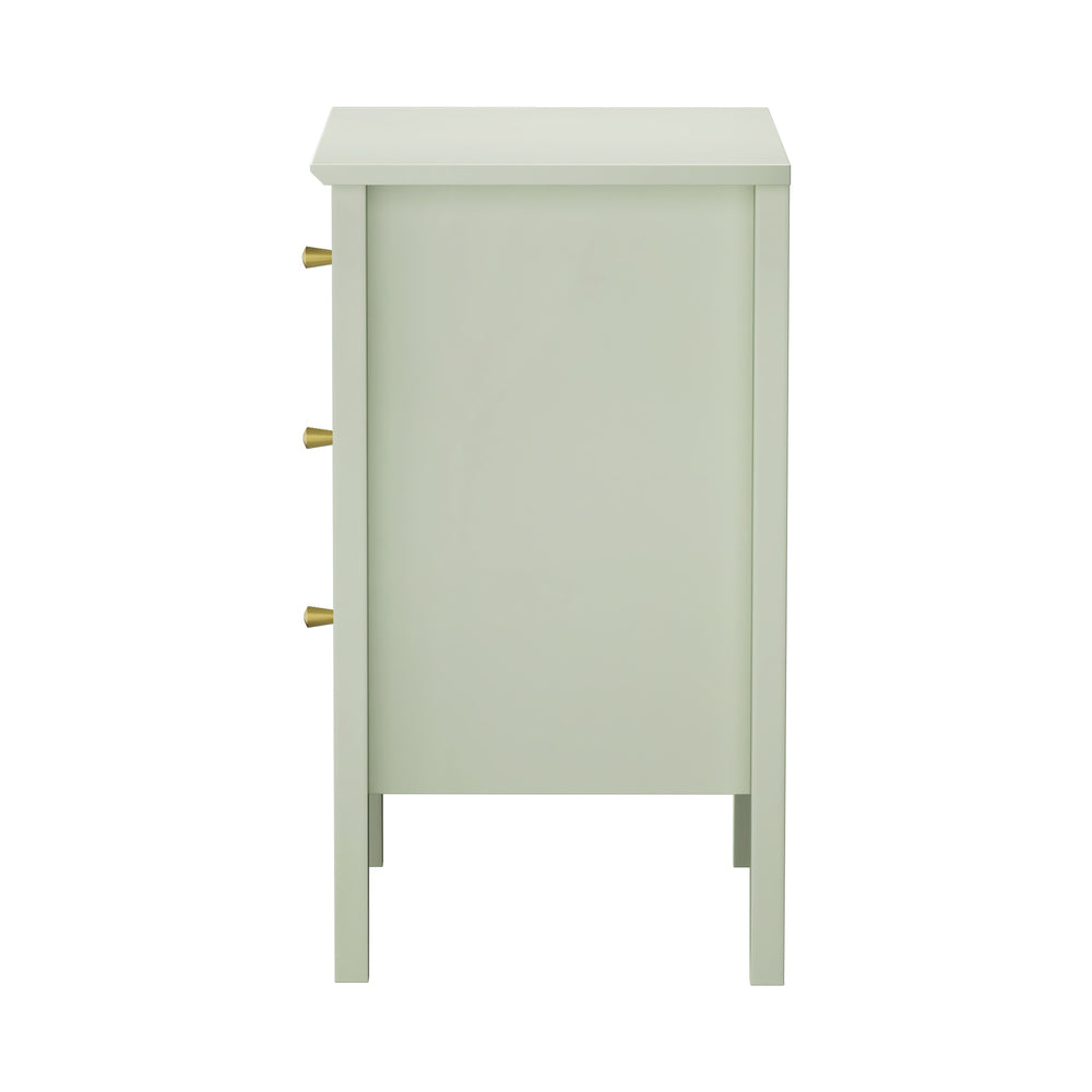 Bedside Table 3 Drawers Side End Nightstand