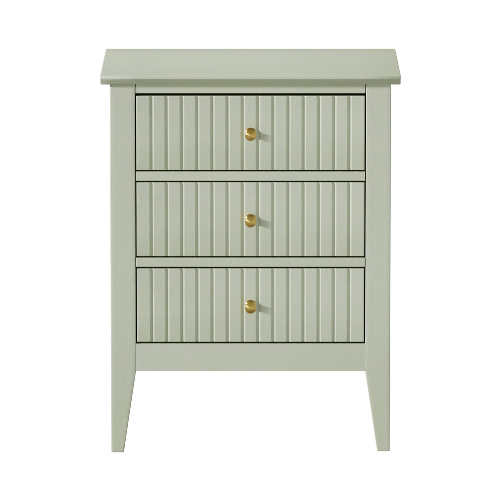Bedside Table 3 Drawers Side End Nightstand