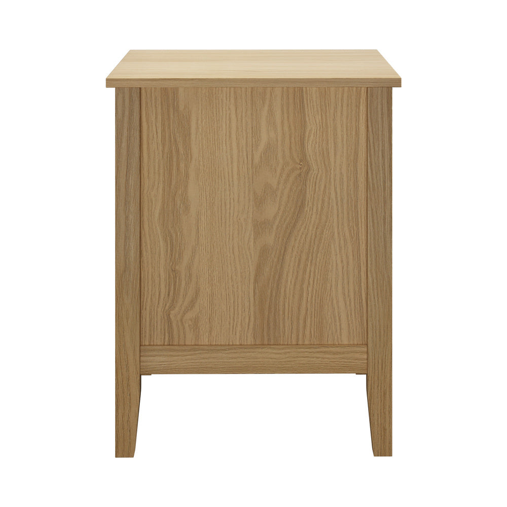 Bedside Table 3 Drawers Side End Nightstand