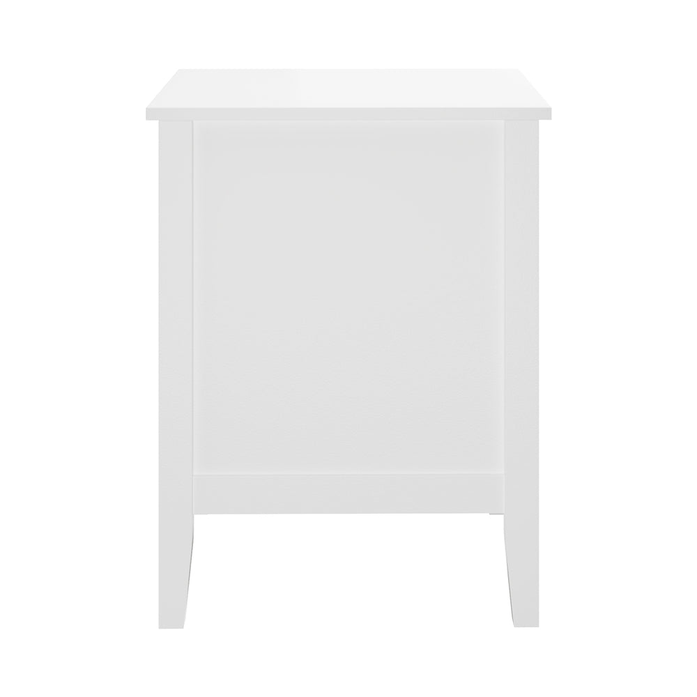 Bedside Table 3 Drawers Side End Nightstand