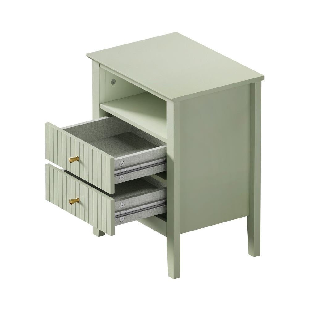 2x Bedside Table Nightstand 2 Drawers Bedroom Cabinet