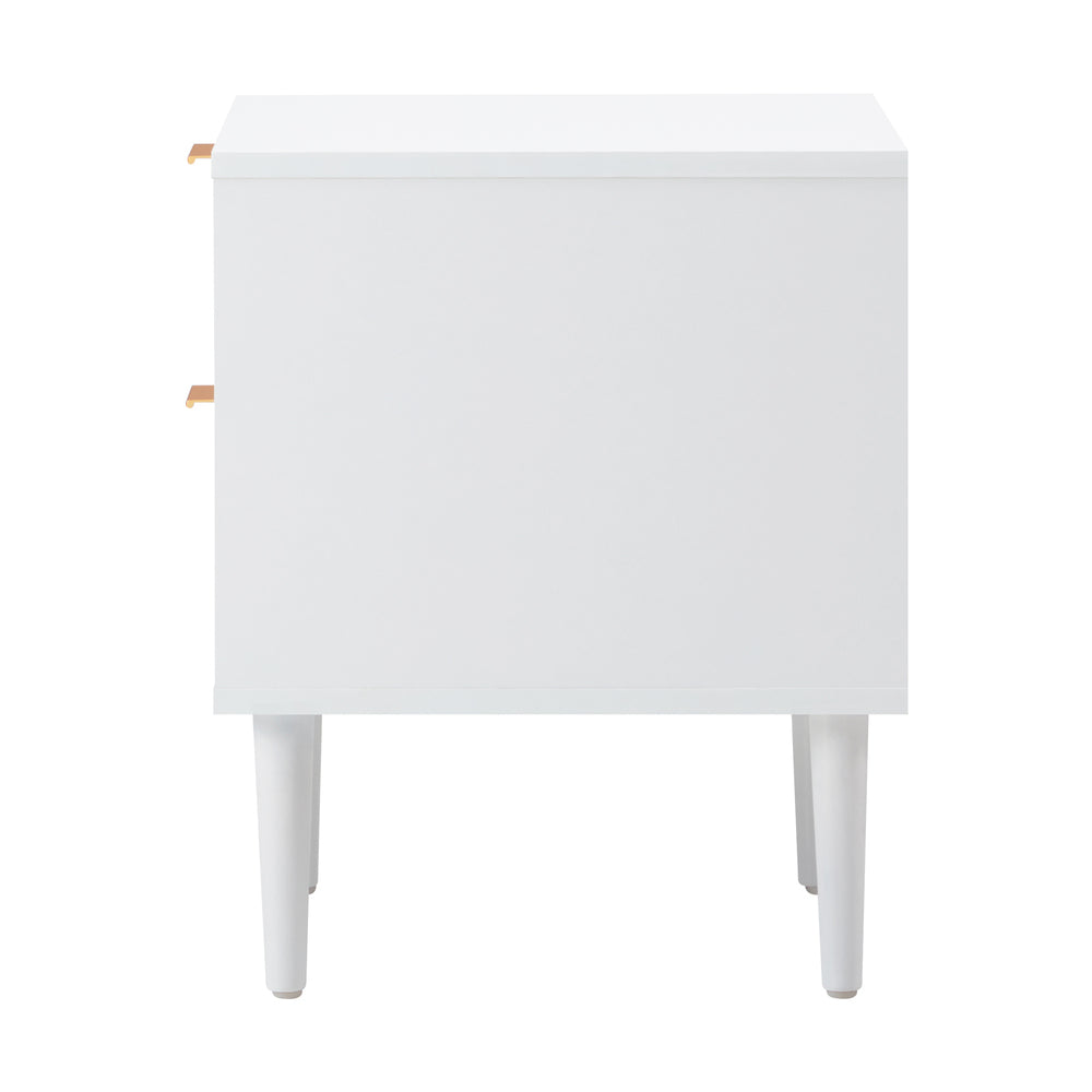Bedside Tables Set of 2 Nightstand Black/Wood/White