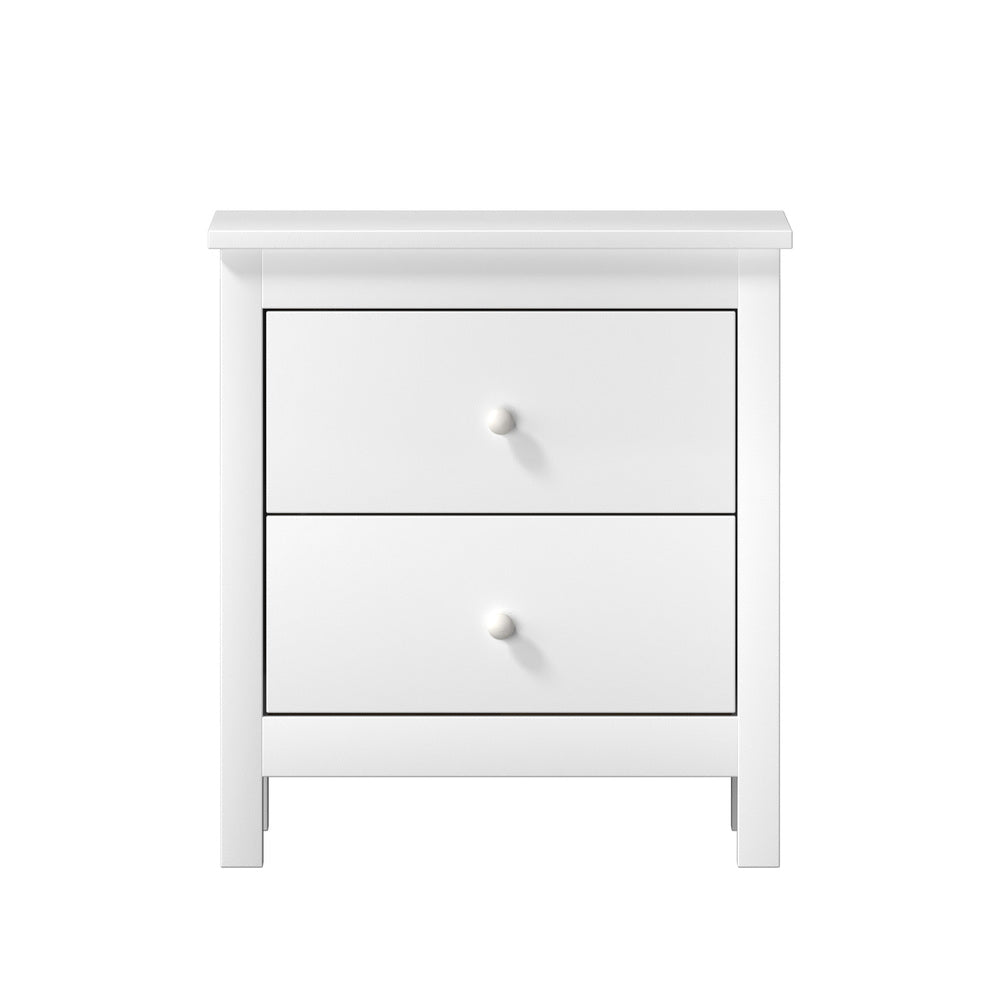 Bedside Tables Set of 2 Nightstand Side Table Black/White