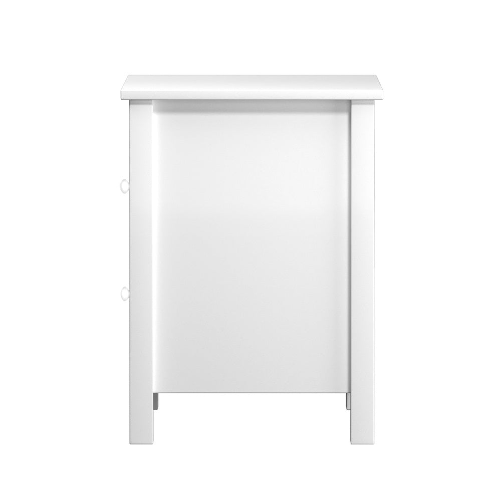 Bedside Tables Set of 2 Nightstand Side Table Black/White