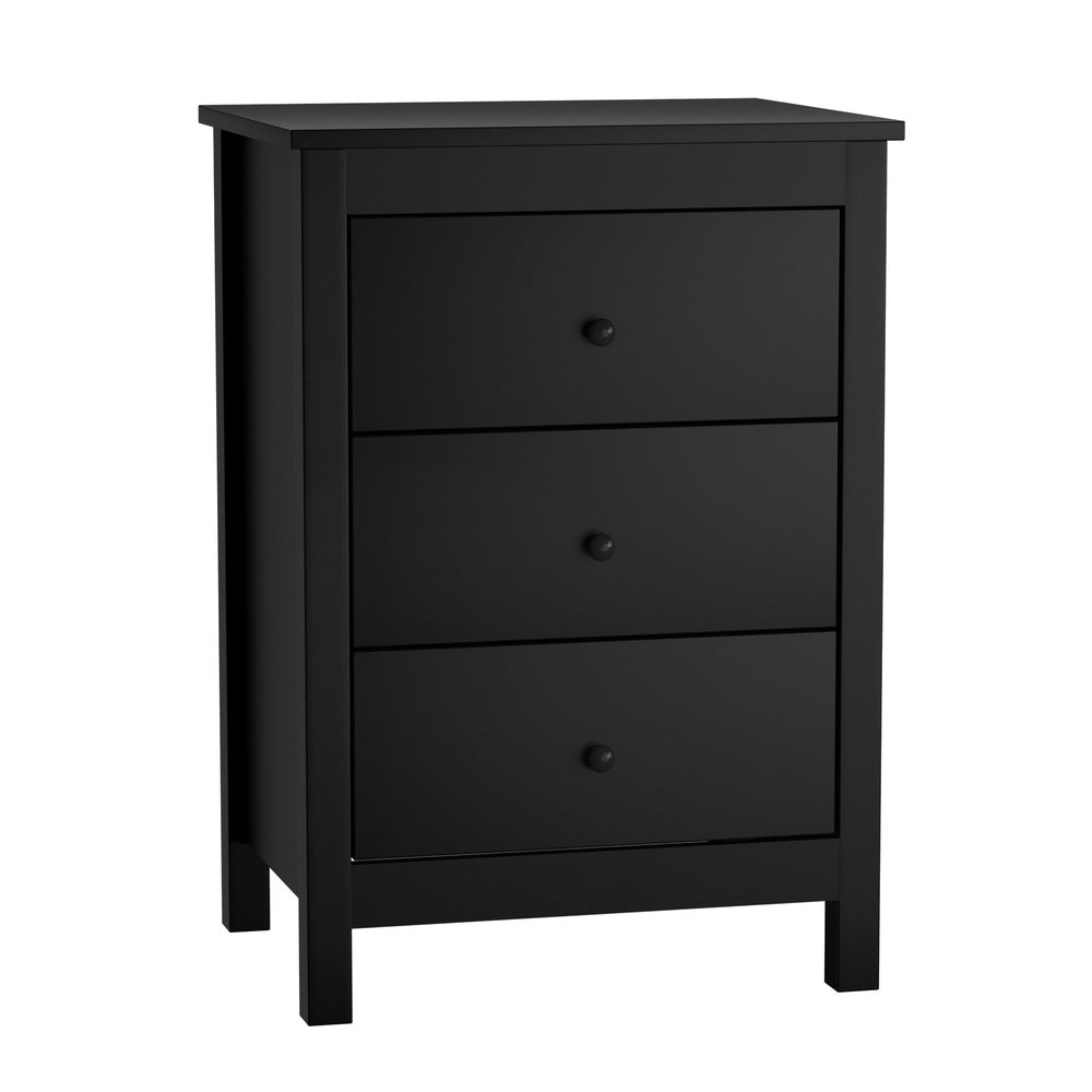 Bedside Tables Set of 2 Nightstand Side Table Black/White