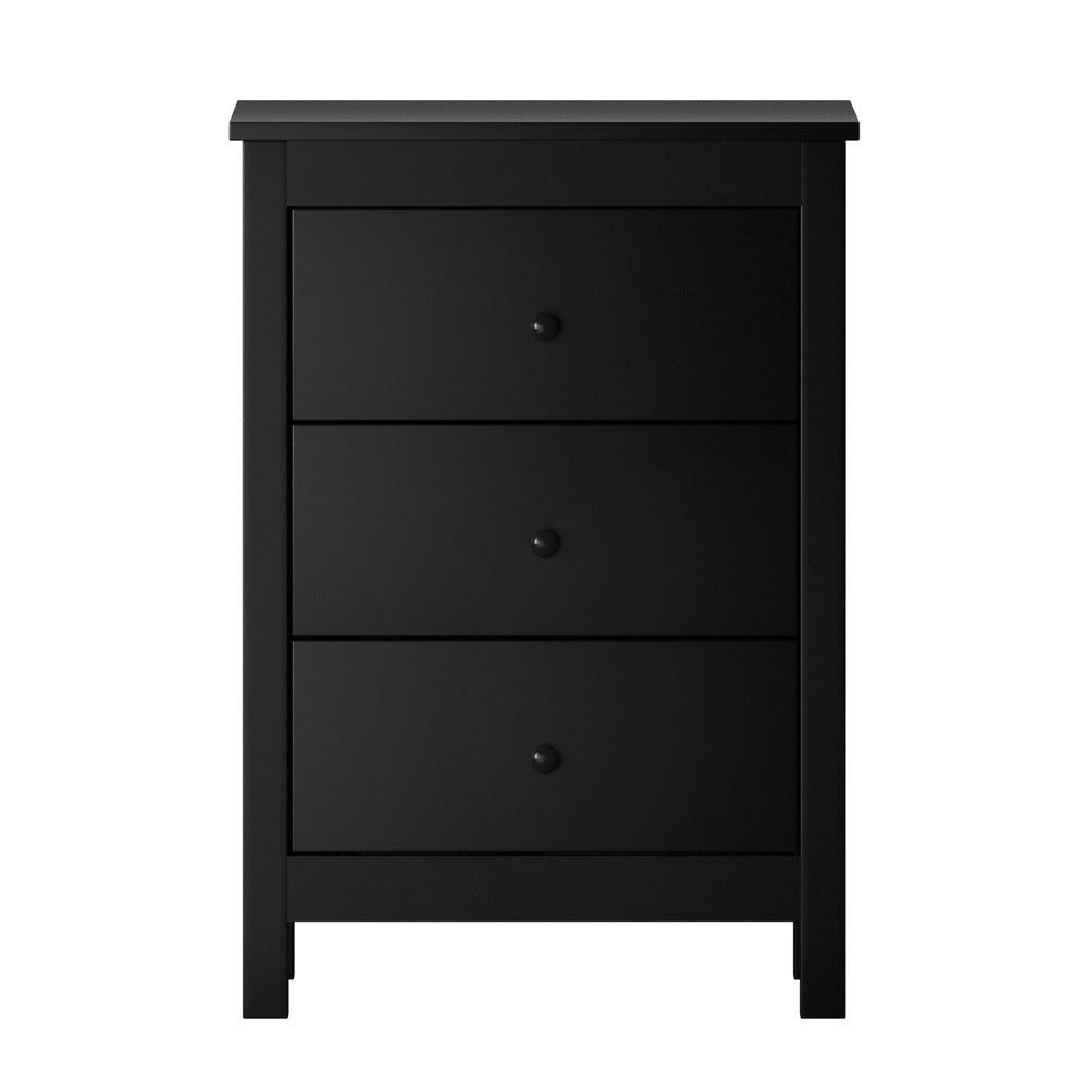 Bedside Tables Set of 2 Nightstand Side Table Black/White