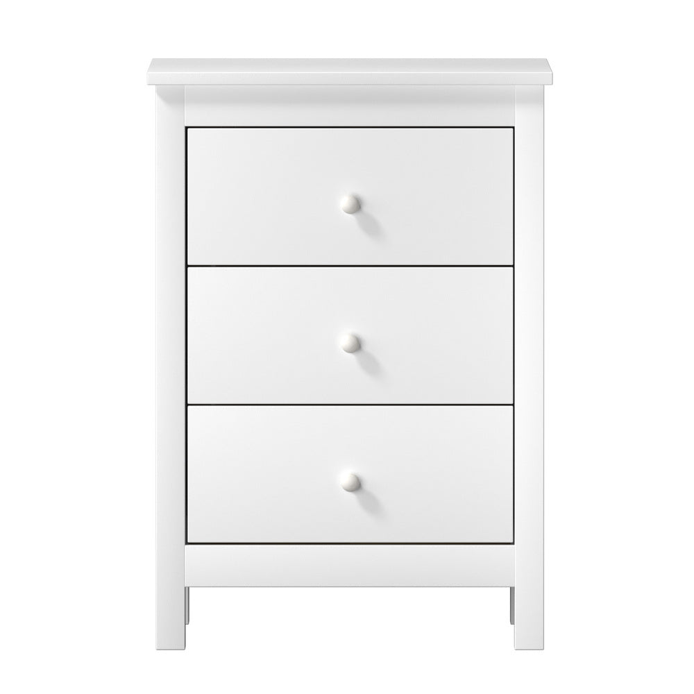 Bedside Tables Set of 2 Nightstand Side Table Black/White