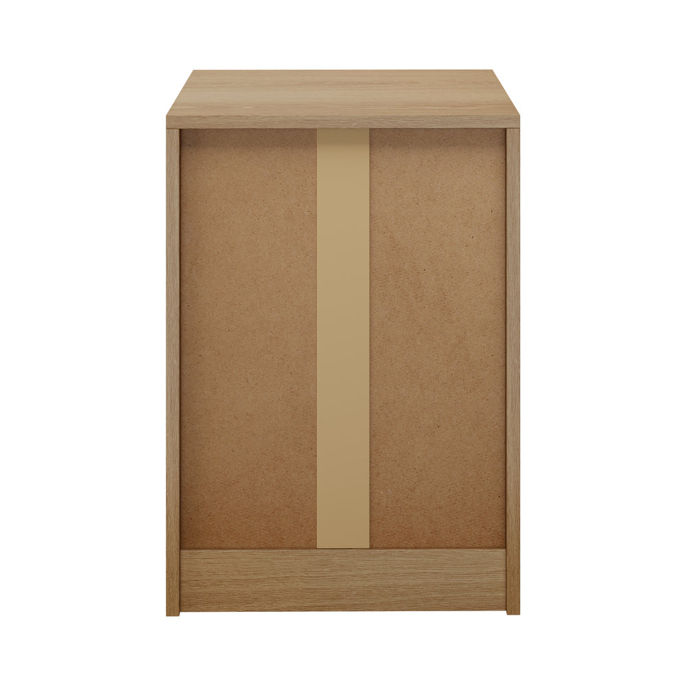 Bedside Table With 3 Drawers Bedroom Nightstand Storage Cabinet Natural/Walnut