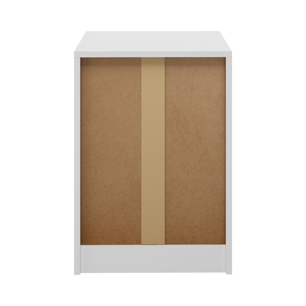 Modern Bedside Table 3 Drawer Nightstand White Particle Board Storage