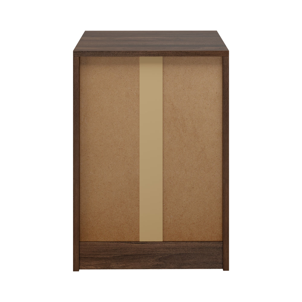 Bedside Table With 3 Drawers Bedroom Nightstand Storage Cabinet Natural/Walnut