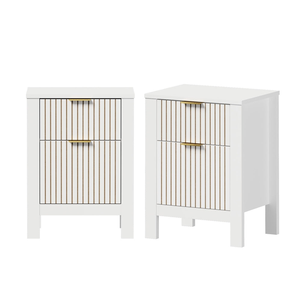 White bedside table 39x30x52.5cm, side view