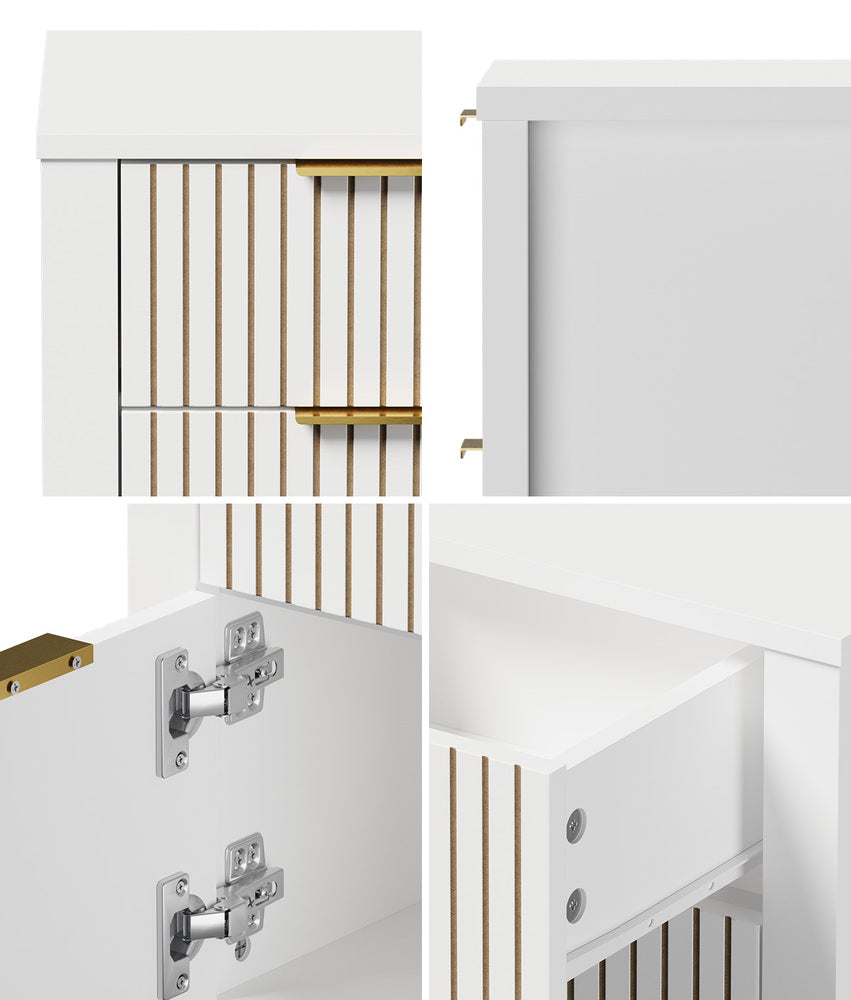 White bedside table 39x30x52.5cm, view 10