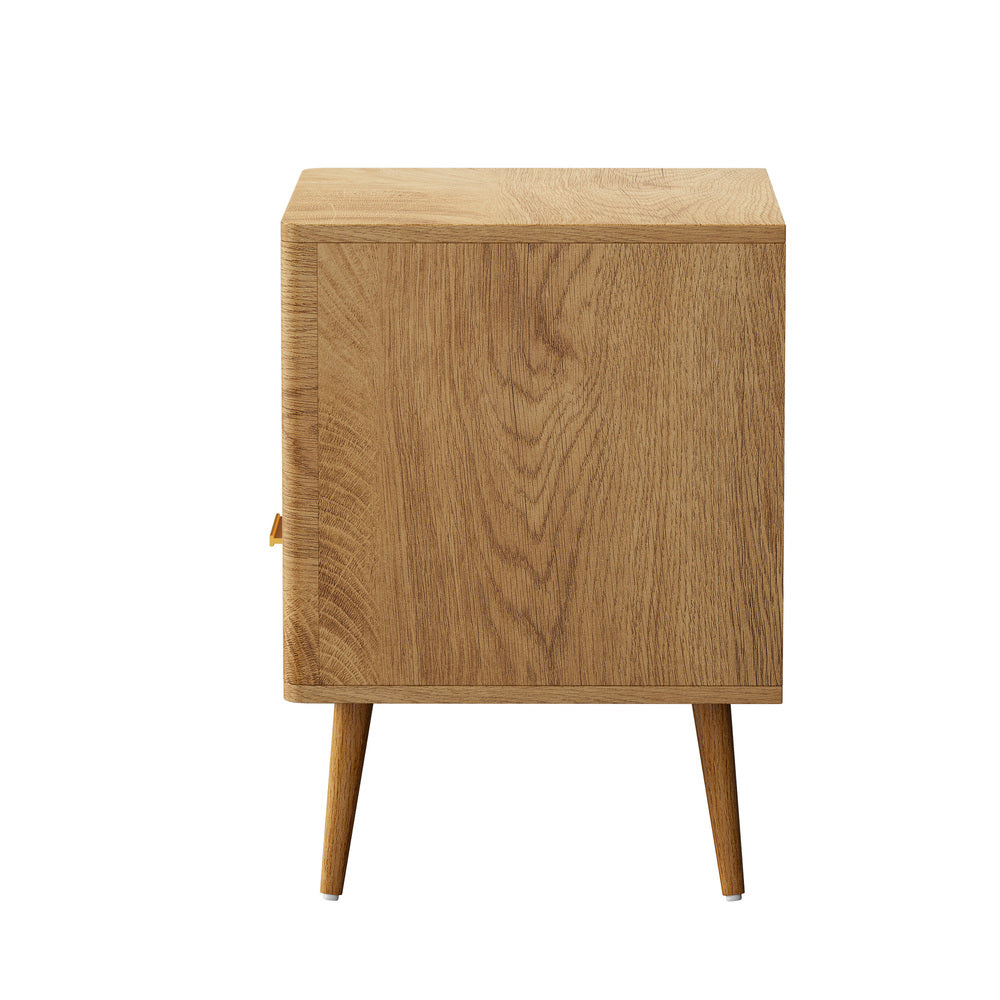 Bedside Table 1 Drawer Open Shelf Nightstand Green