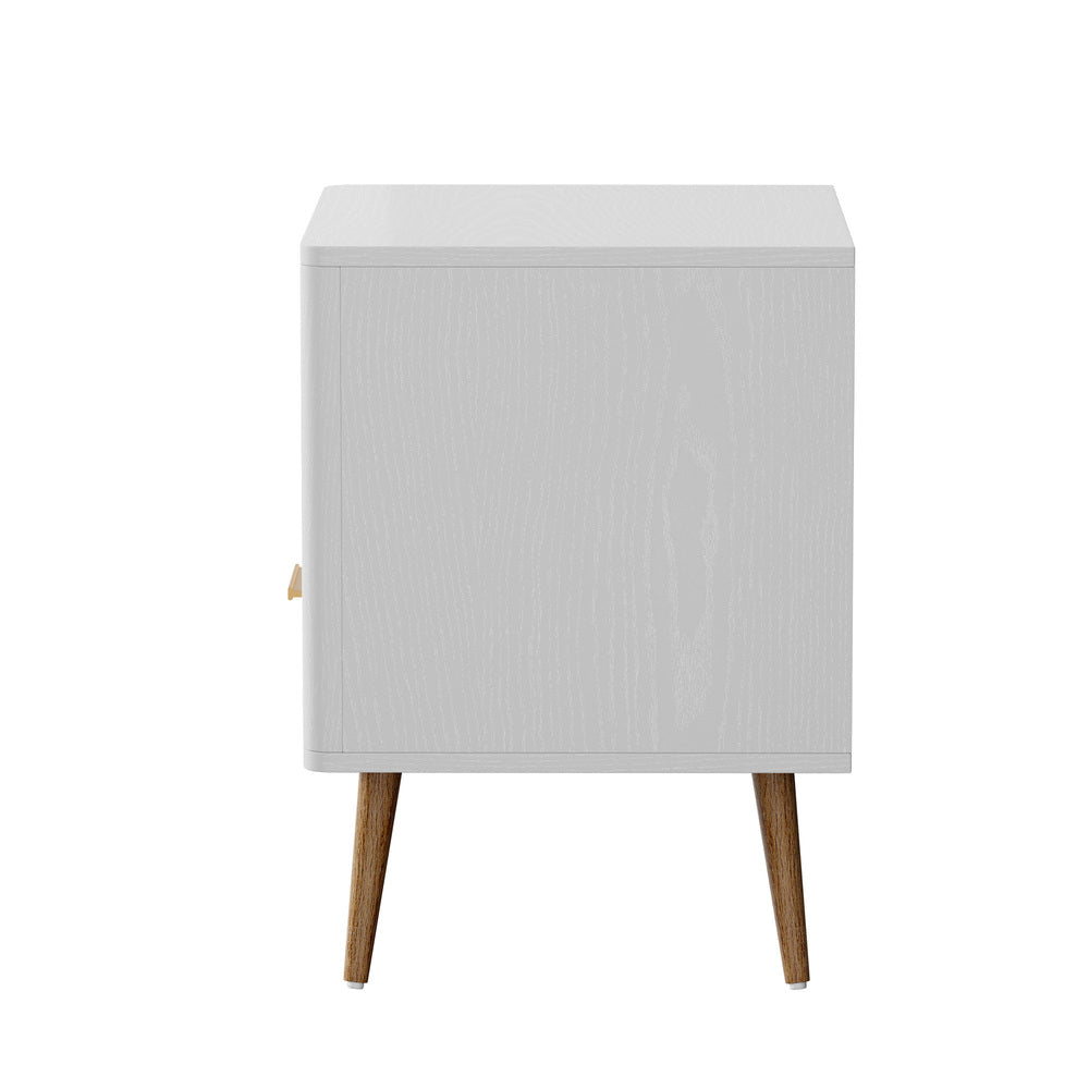 Bedside Table 1 Drawer Open Shelf Nightstand Green