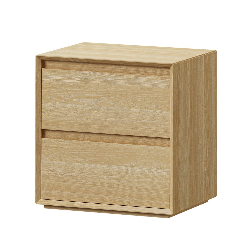 2 Drawer Bedside Table Minimalist Natural | Simpledeals