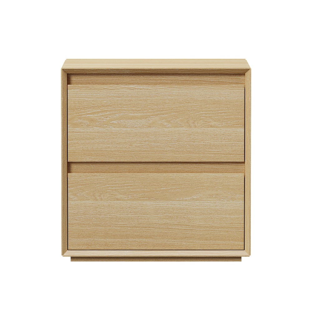 2 Drawer Bedside Table Minimalist Natural | Simpledeals