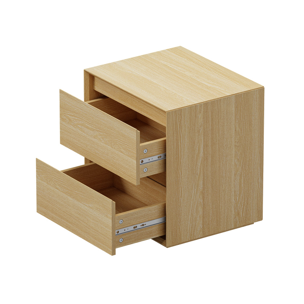 2 Drawer Bedside Table Minimalist Natural | Simpledeals