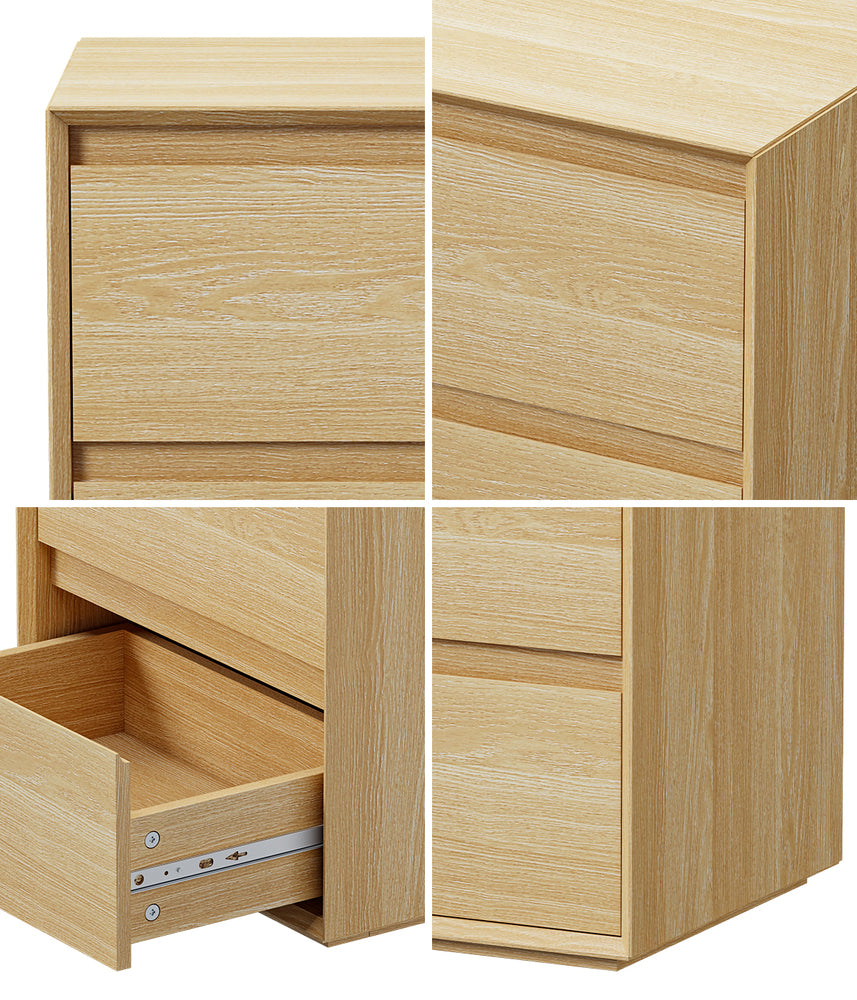 2 Drawer Bedside Table Minimalist Natural | Simpledeals