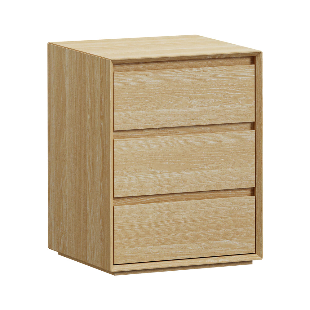 3 Drawer Bedside Table Nightstand Natural | Simpledeals