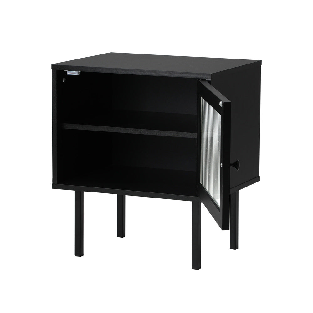 Bedside Tables Storage Cabinet Wood Black/Green/White