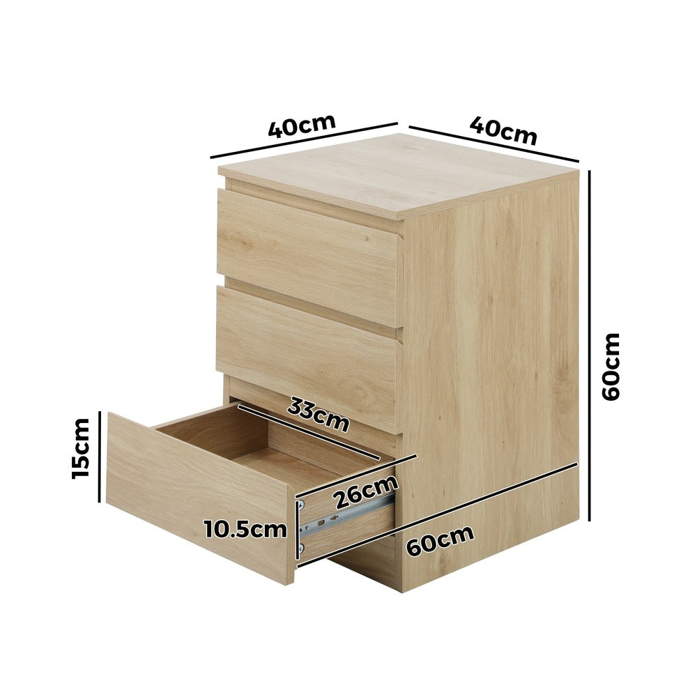 Bedside Tables Set of 2 Nightstand Natural