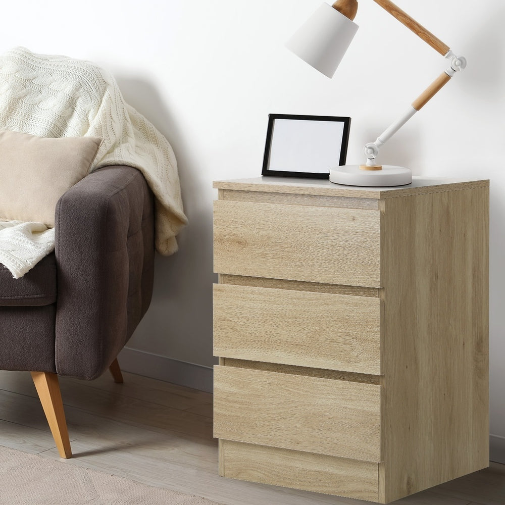 Bedside Tables Set of 2 Nightstand Natural