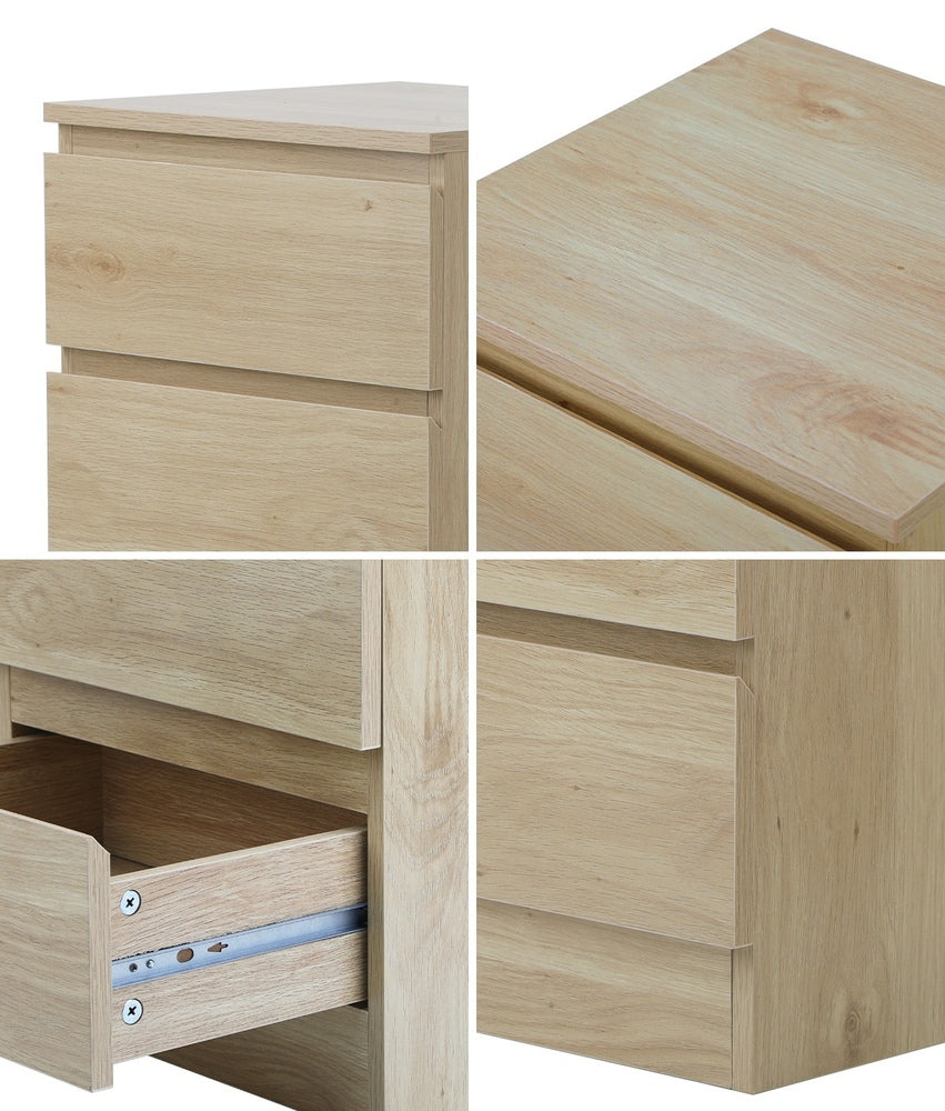 Bedside Tables Set of 2 Nightstand Natural