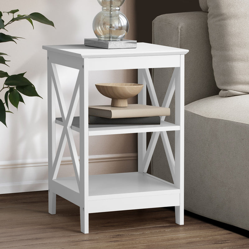 Side Table - Side Table 3-tier Shelf X-Structured Sides Black - photo 11