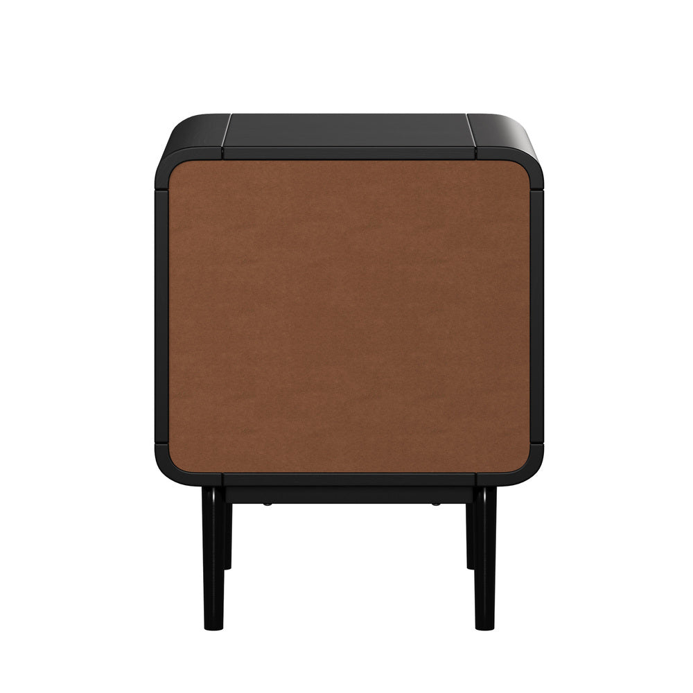 2-Drawer Bedside Table Bedroom Nightstand Metal Black