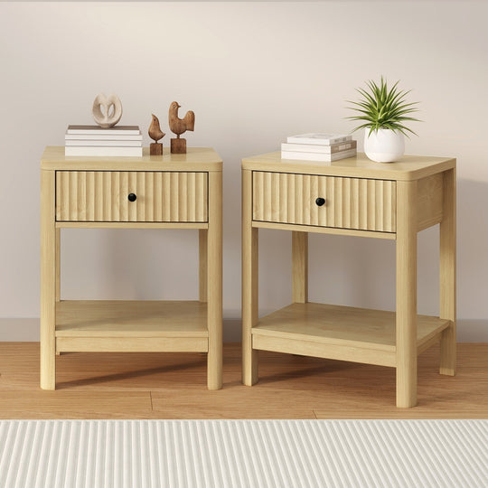 Bedside Table Drawer Side Table Storage Nightstand