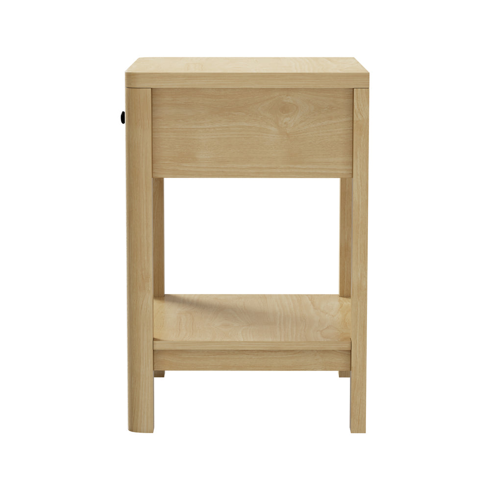 Bedside Table Drawer Side Table Storage Nightstand Natural 2 Pack