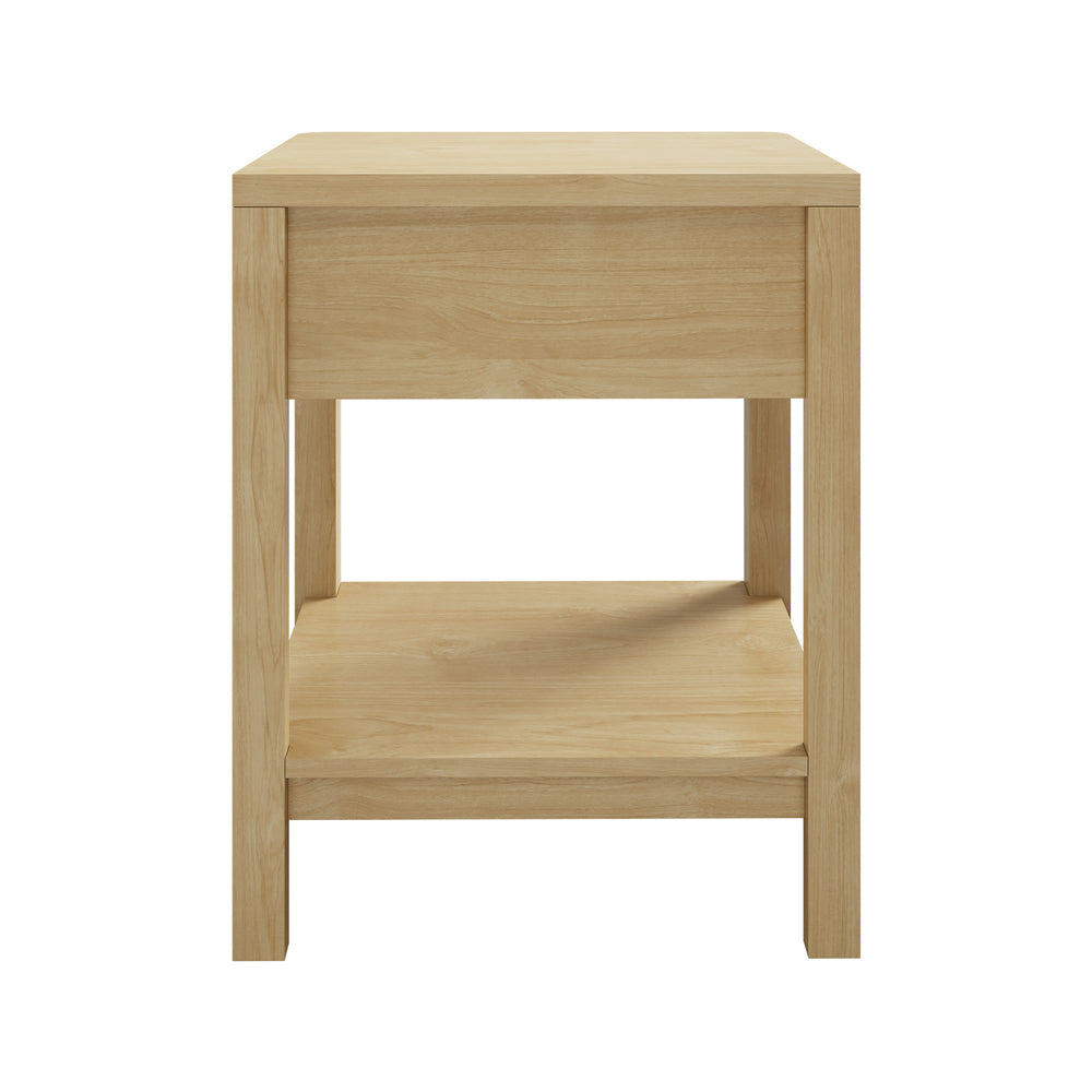 Bedside Table Drawer Side Table Storage Nightstand Natural 2 Pack