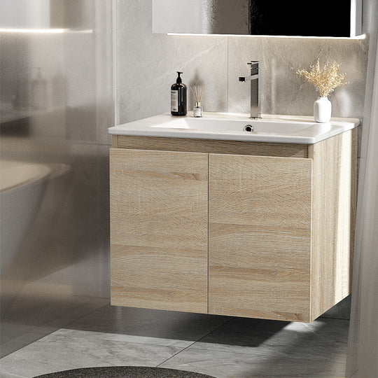 Vanity Unit Basin Cabinet Storage Mounted 600mm Oak