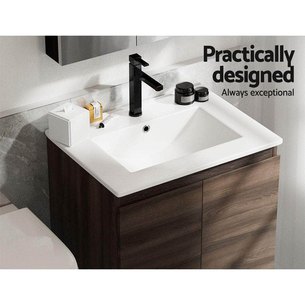 Vanity Unit 600mm with Basin Walnut