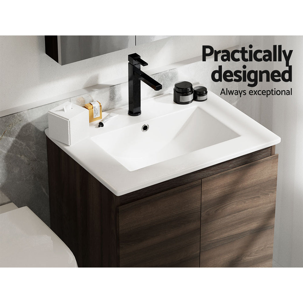 Vanity Unit 600mm with Basin Walnut