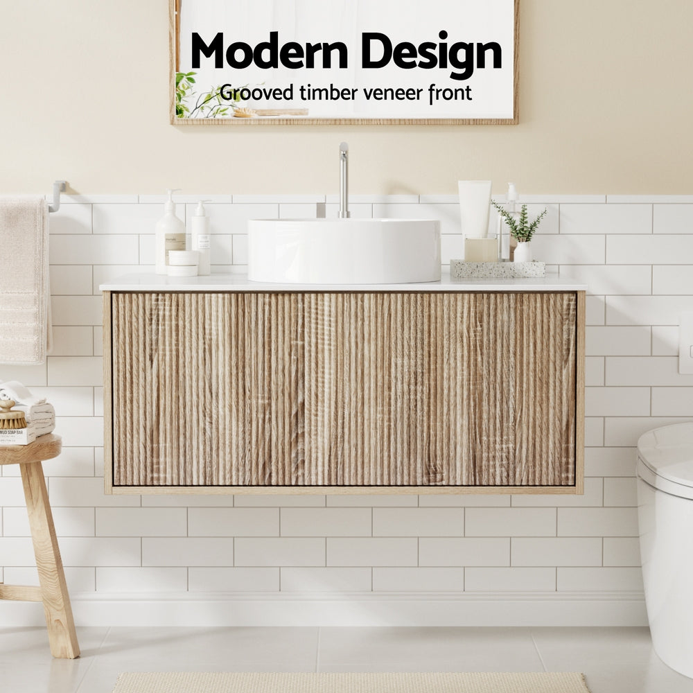 Vanity Unit 915mm with Basin Oak