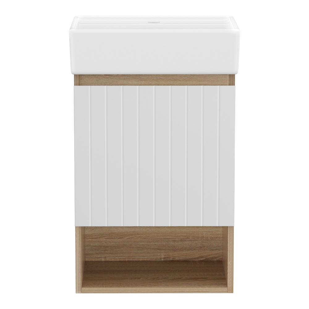 Bathroom Cabinets, Cupboards & Storage - Vanity Unit 445mm Basin Bathroom Cabinet Storage Wall Hung Sink White